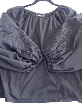 Banana Republic black balloon sleeve blouse - medium